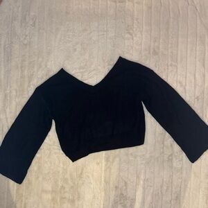 SHEIN Black V-Neck Crop Top